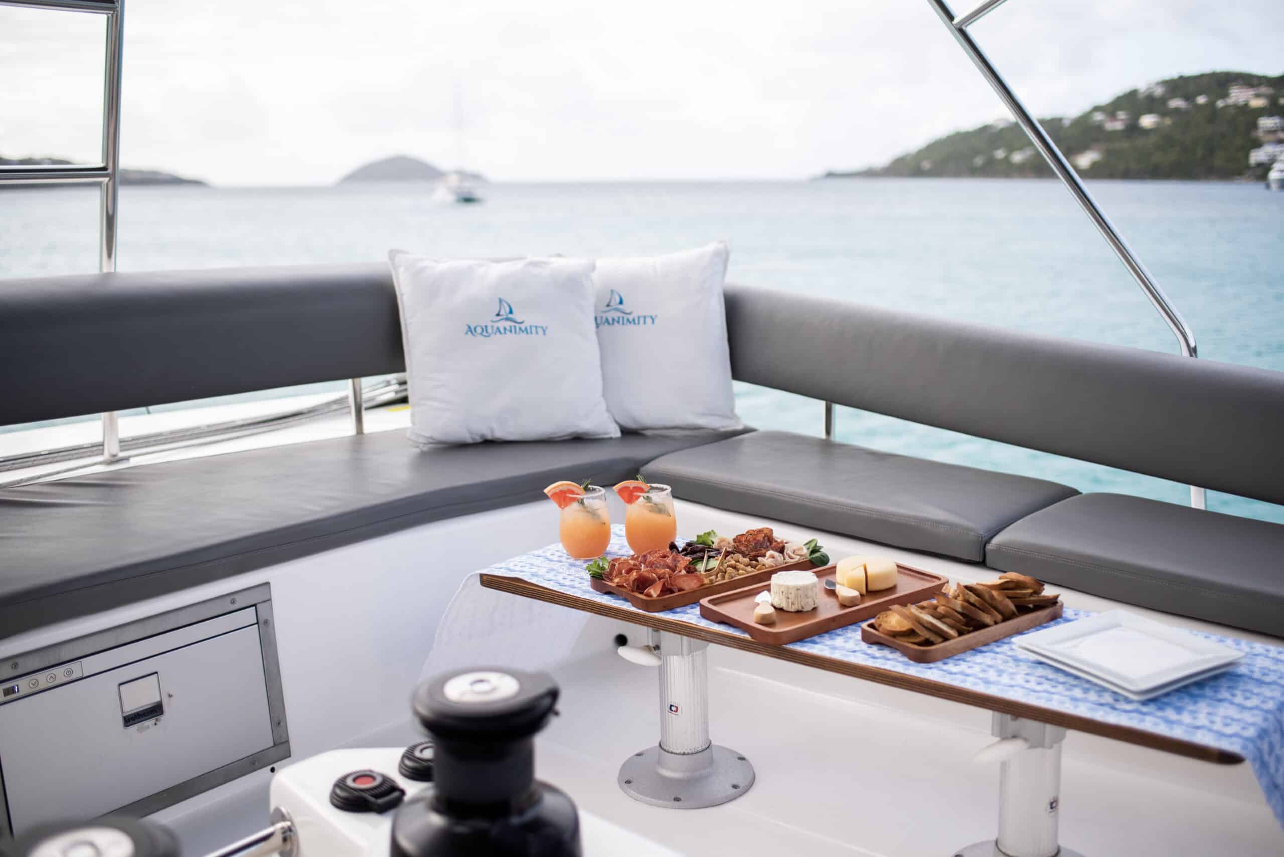 Flybridge ceremony setting BVI catamaran charter